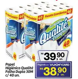 Fort Atacadista Papel Higiênico Qualité Folha Dupla 30M c/ 40 un. oferta
