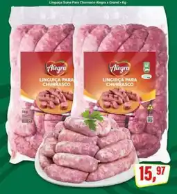 Rede Supermarket Linguiça Suína Para Churrasco Alegra a Granel oferta