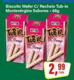 Rede Supermarket Biscoito Wafer C/ Recheio Tub-in Montevérgine Sabores - 48g oferta
