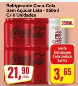 Rede Supermarket Refrigerante Coca-Cola Sem Açúcar Lata - 350ml C/ 6 Unidades oferta