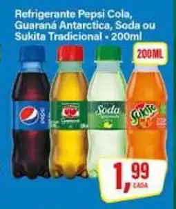 Rede Supermarket Refrigerante Pepsi Cola, Guaraná Antarctica, Soda ou Sukita Tradicional oferta