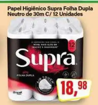 Rede Supermarket Papel Higiênico Supra Folha Dupla Neutro de 30m C/ 12 Unidades oferta