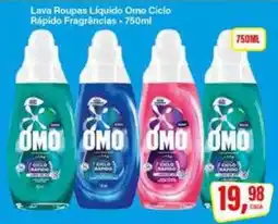 Rede Supermarket Lava Roupas Líquido Omo Ciclo Rápido Fragrâncias - 750ml oferta