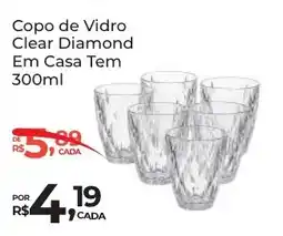 Super Luna Copo de Vidro Clear Diamond Em Casa Tem oferta