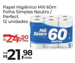 Super Luna Papel Higiênico Mili 60m Folha Simples Neutro / Perfect oferta