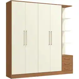 Benoit Guarda Roupa / Roupeiro Kappesberg T593 4 Portas 5 Gavetas MDP 230 x 220 x 48 cm oferta