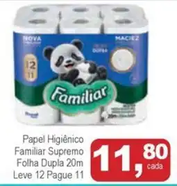 Mineirão Atacarejo Papel Higiênico Familiar Supremo Folha Dupla 20m oferta