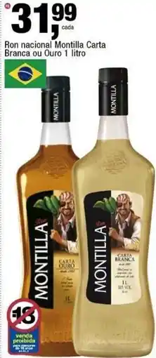 Frangolândia Ron nacional Montilla Carta Branca ou Ouro oferta