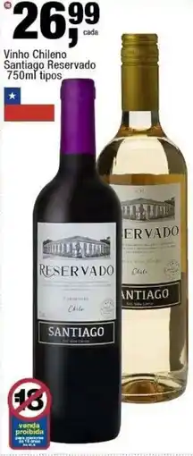 Frangolândia Vinho Chileno Santiago Reservado tipos oferta