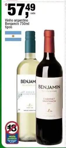 Frangolândia Vinho argentino Benjaminl tipos oferta