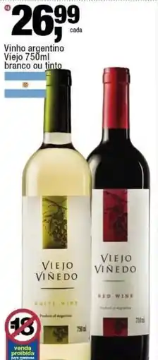 Frangolândia Vinho argentino Viejo branco ou tinto oferta