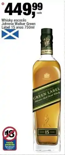 Frangolândia Whisky escocês Johnnie Walker Green Label 15 anos oferta