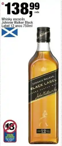 Frangolândia Whisky escocês Johnnie Walker Black Label 12 anos oferta