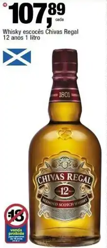 Frangolândia Whisky escocês Chivas Regal 12 anos oferta