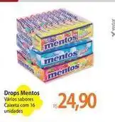Atacadão Mentos - drops varios sabores caixeta com 16 unidades oferta