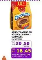 Assaí Atacadista 3 corações - achocolatado em po chocolatto oferta