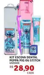 Assaí Atacadista Dentalclean - kit escova dental peppa pig ou stitch oferta