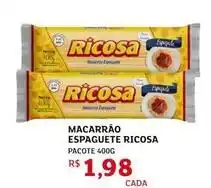 Assaí Atacadista Ricosa - macarrão espaguete oferta