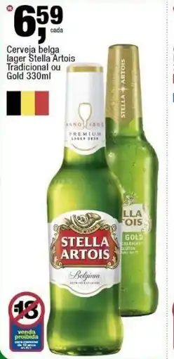 Frangolândia Cerveja belga lager Stella Artois Tradicional ou Gold oferta