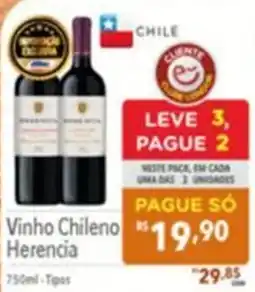 Supermercados Condor Vinho Chileno Herencia oferta