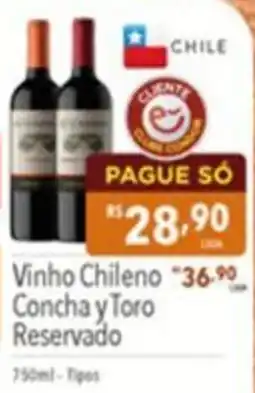 Supermercados Condor Vinho Chileno Concha y Toro Reservado oferta