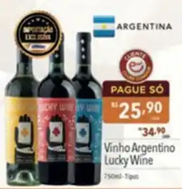 Supermercados Condor Vinho Argentino Lucky Wine oferta