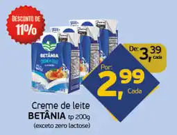 Cometa Supermercados Creme de leite BETÂNIA tp oferta