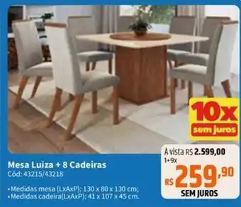 Mesa Luiza + 8 Cadeiras