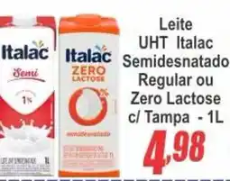 Serrano Supermercado Leite Italac UHT Italac Semidesnatado Regular ou Zero Lactose oferta