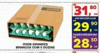 Roldão OVOS GRANDES BRANCOS COM 5 DÚZIAS oferta