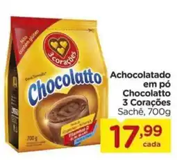 Carrefour Achocolatado em pó Chocolatto 3 Corações Sachê oferta