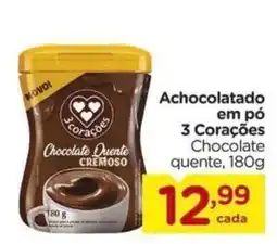 Carrefour Achocolatado em pó 3 Corações Chocolate quente oferta