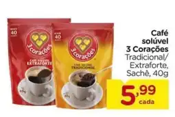 Carrefour Café solúvel 3 Corações oferta