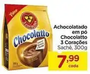 Carrefour 3 corações - achocolatado em pó chocolatto oferta