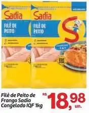 Fort Atacadista Sadia - filé de peito de frango congelado iqf 1kg oferta