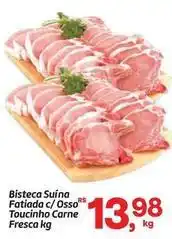 Fort Atacadista Bisteca suína fatiado c/osso toucinho carne fresca oferta