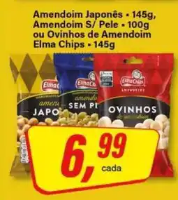 Rede Supermarket Amendoim Japonês, Amendoim S/ Pele ou Ovinhos de Amendoim Elma Chips oferta