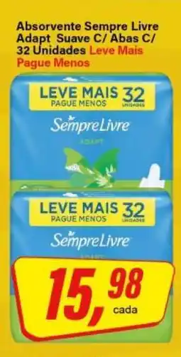 Rede Supermarket Absorvente Sempre Livre Adapt Suave C/ Abas C/ 32 Unidades oferta