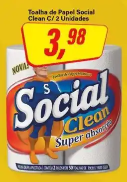 Rede Supermarket Toalha de Papel Social Clean C/ 2 Unidades oferta