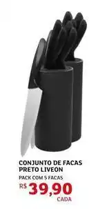 Assaí Atacadista De - conjunto de facas preto oferta
