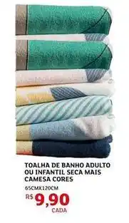 Assaí Atacadista Mais - toalha de banho adulto ou infantil seca camesa cores oferta