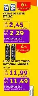 Assaí Atacadista Aurora - suco de uva tinto integral oferta