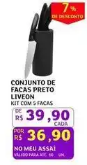 Assaí Atacadista Conjunto de facas preto oferta
