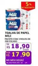 Assaí Atacadista Mili - toalha de papel oferta
