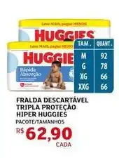 Assaí Atacadista Huggies - fralda descartável tripla proteção hiper oferta