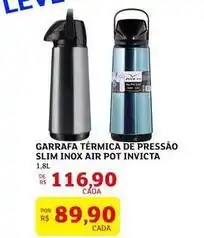 Assaí Atacadista Invicta - garrafa termica de pressão slim inox air pot oferta