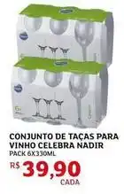 Assaí Atacadista Nadir - conjunto de tacas para vinho celebra oferta