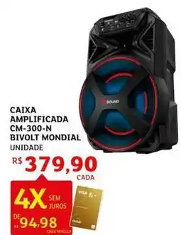 Assaí Atacadista Mondial - caixa amplificada cm-300-n bivolt oferta