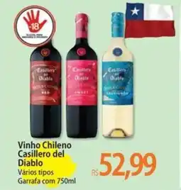Atacadão Vinho Chileno Casillero del Diablo oferta