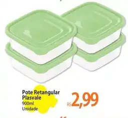 Atacadão Pote Retangular Plasvale Unidade oferta